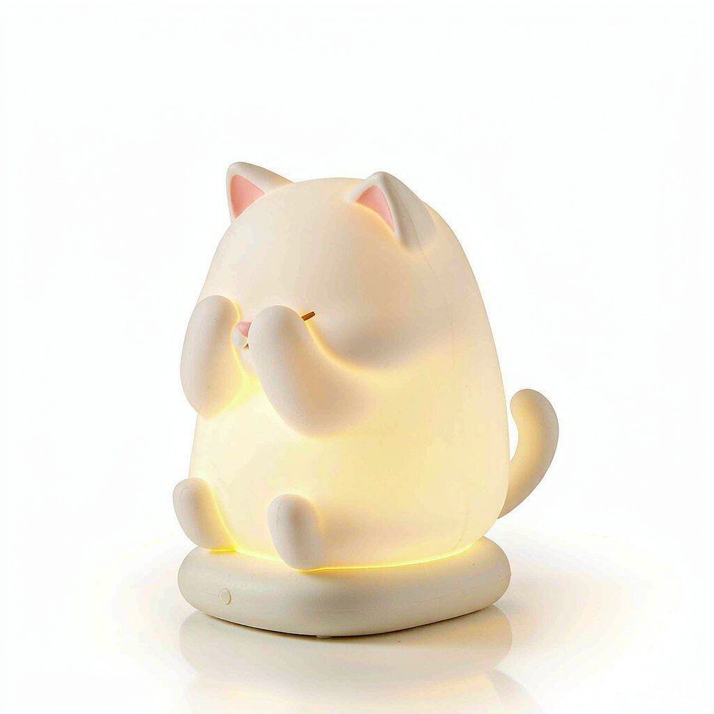 胆小躲避猫小夜灯 触摸调光